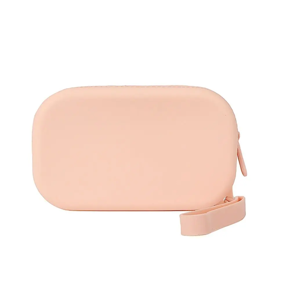 Mini Silicone Organizer Cosmetic Bag Waterproof Smooth Zipper Wallet Coin Purse Lipstick Storage Bag Students