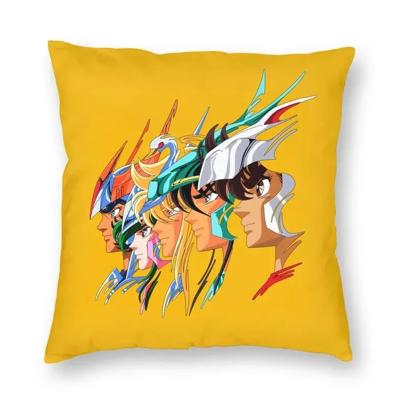 Saint Seiya Knights Of The Zodiac Cushion Covers Sofa Home Decorative Los Caballeros Del Zodiaco Square Pillow Case 40x40cm