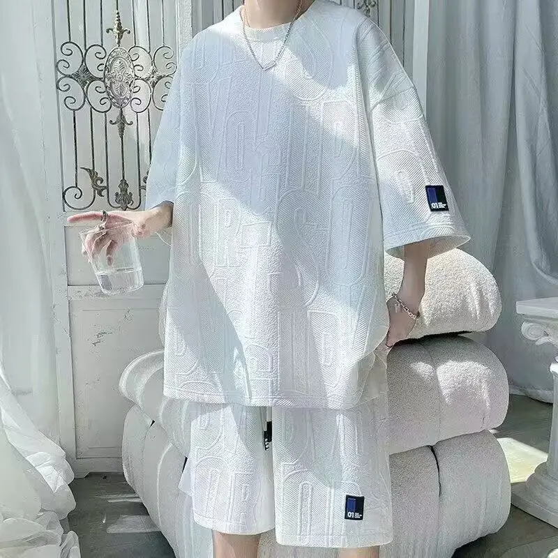 

T-shirts + shorts 2025 summer fashion Sportswear shirts Men's Casual Sets Male Fashion shirts and shorts full size M-4XL