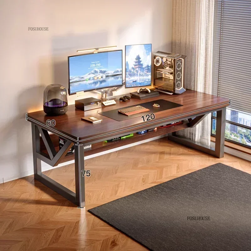 

Modern Simple Wooden Computer Desks Desktop Household Office Desks Rectangular Bedroom Double Table E-sports Gaming Tables A