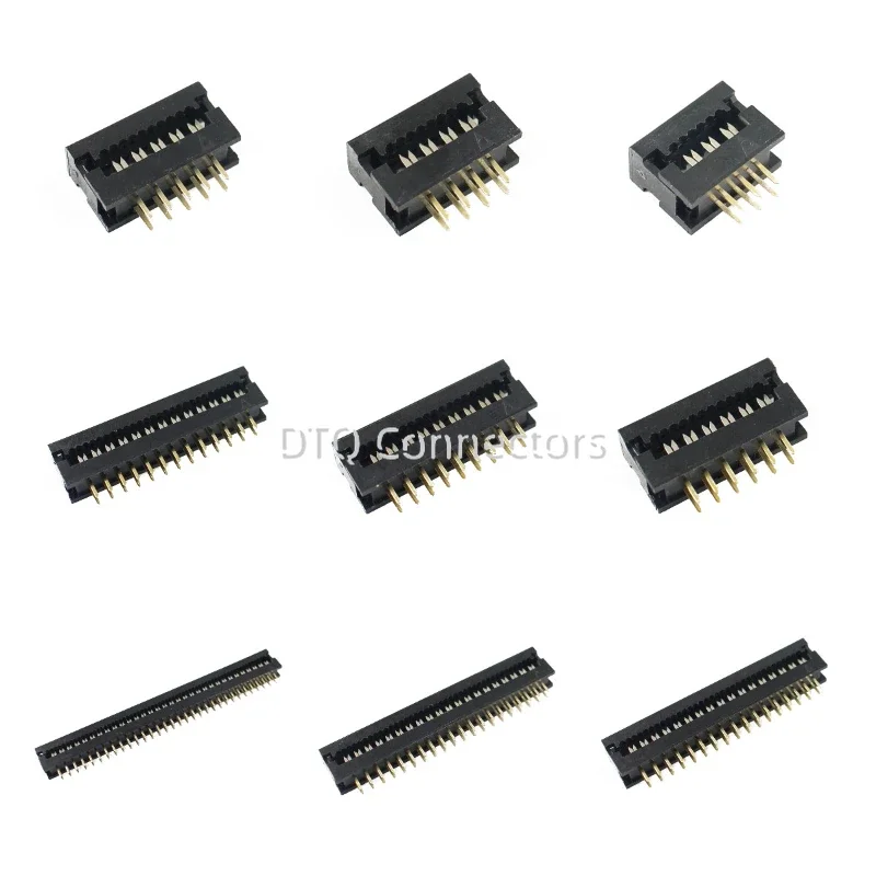 10pcs 2mm 2.0mm Pitch Fd 8 10 12 14 16 20 26 30 34 40 44 50 Pin Male Idc Socket Transition Connector For 1.0mm Flat Ribbon Cable