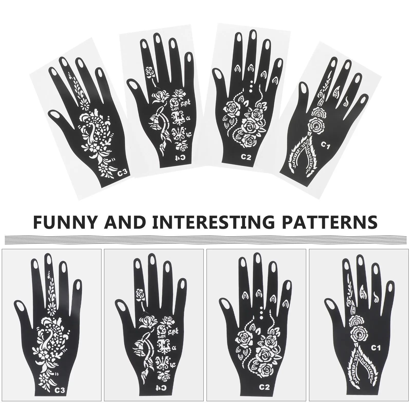 

8pcs Simulation Temporary Tattoos Stickers Waterproof Decals Black Transfer Paper Body Art Decals Safe Materials