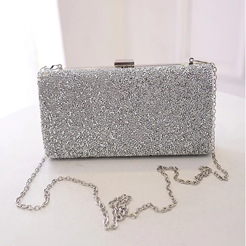 Silver Diamond Shoulder Bag Glitter Evening Purse Luxury Designer Clutch Party Handbags for Women Weddings Ladies Hand Bag Hot