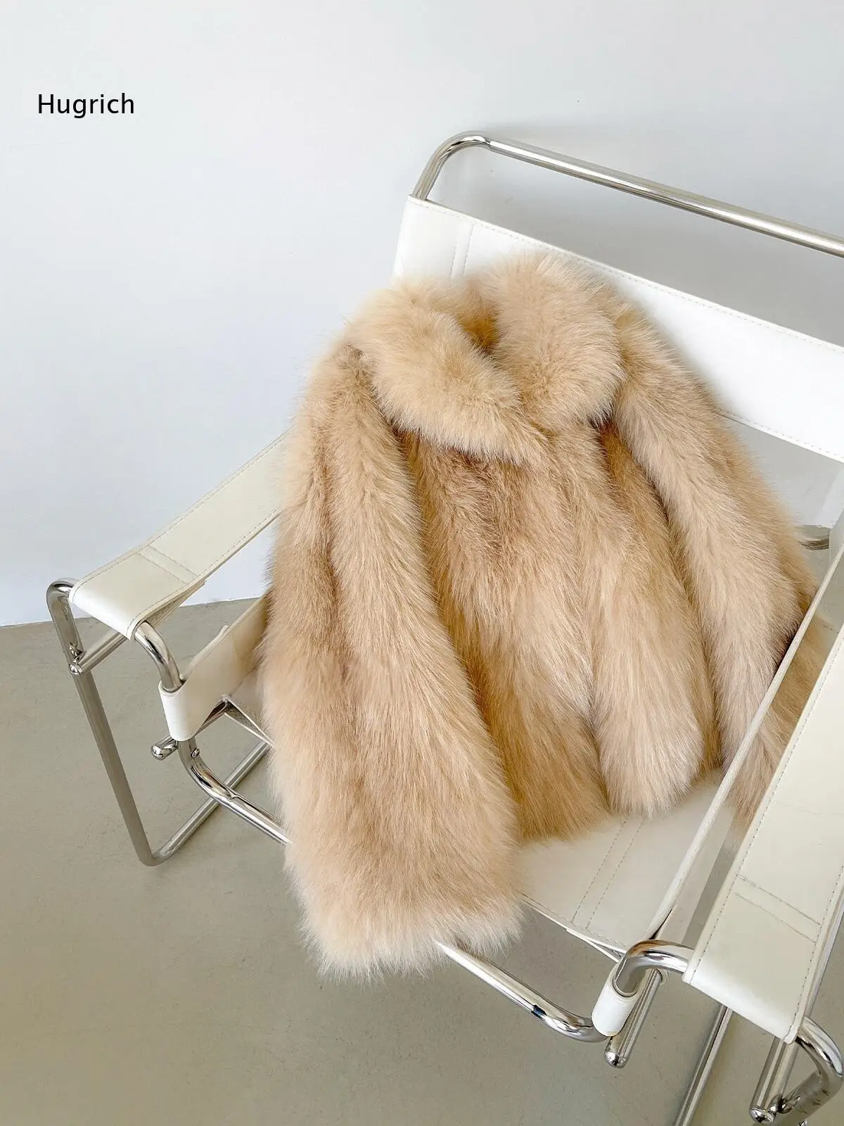 Elegant Longline Faux Fur Jacket With High Neckline And Full Coverage Cut Women Premium Material For Weekend Or Evening Look