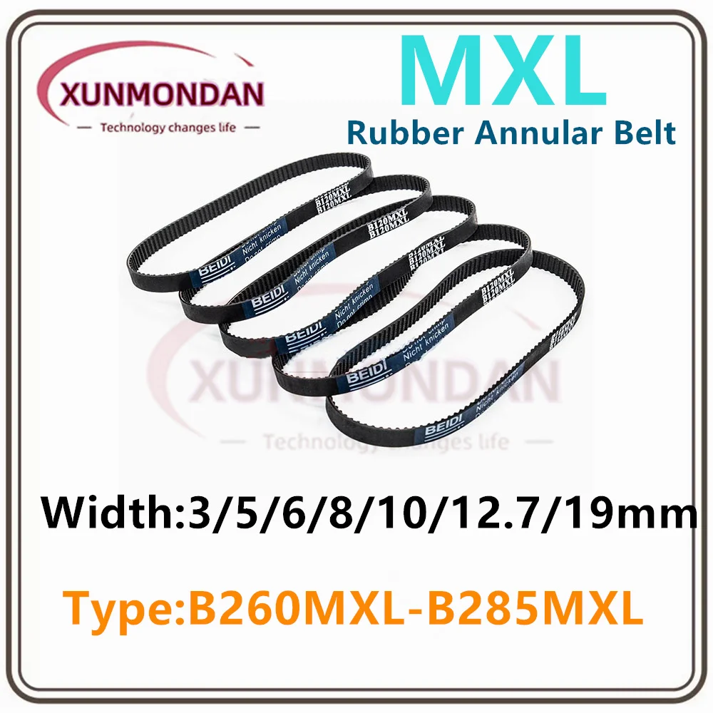 MXL High torqueTiming Belt Belt B260 B263 B265 B268 B270 B273 B275 B276 B280 B281 B283 B285 Width 3/5/6/10/19mm MXL Drive Belt