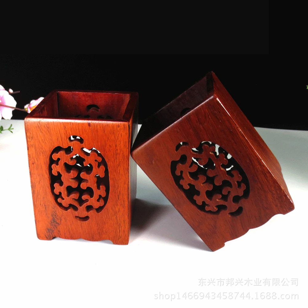 

Wooden Pen Holder Desktop Stationery Organizer Pencil Container Cosmetics Chopsticks Holder Wood Storage Box