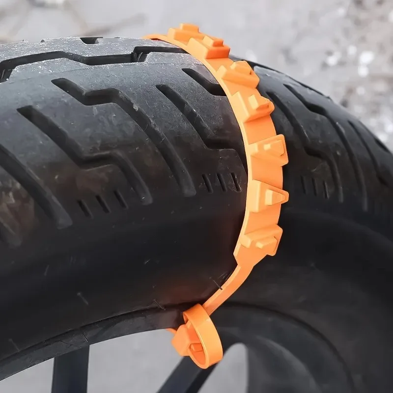 Triangle Anti-slip Tie Emergency Safety Belt with Snow Chains for Winter Tyres  and Reusable Ties for Motorcycle and Bike image 5