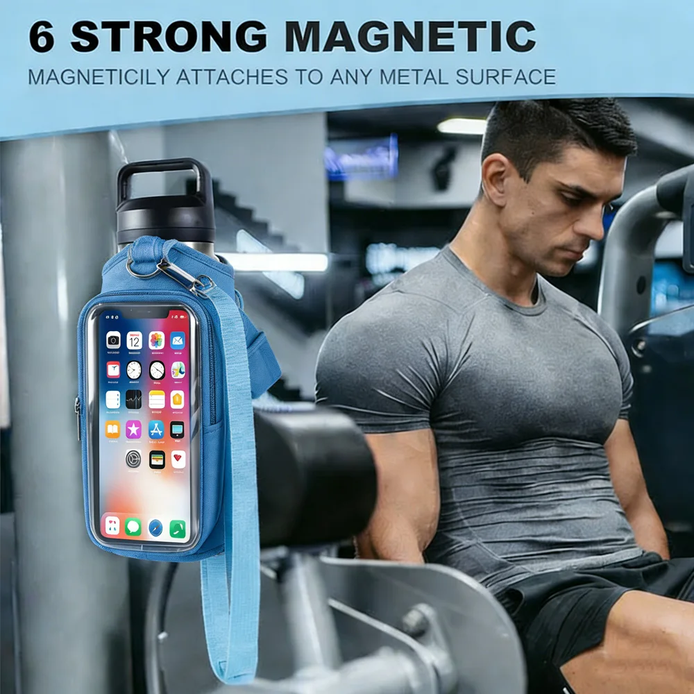 

Магнитная сумка для фитнеса с отделением для телефона, портативная спортивная сумка для улицы и зала ﻿