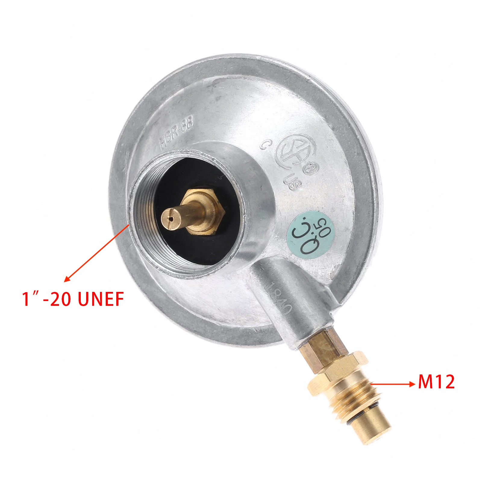 Male M12 Propane Low Pressure Gas Regulator Valve Adjustable Control Kit  Thread With 0.7mm Nozzle Outlet 1 Inch-20 UNEF Inlet