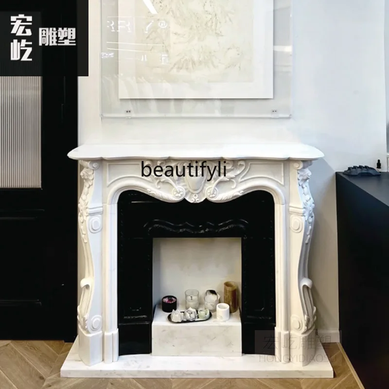 

Natural marble French mantel marble interior stone decorative cabinet customization