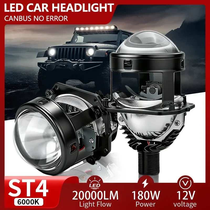

2PCS 2.5 Inch H7 LED Projector Lens H4 9005/HB3 9006/HB4 20000LM Universal Car Modified lens Headlight 6000K 12V High Low Beam