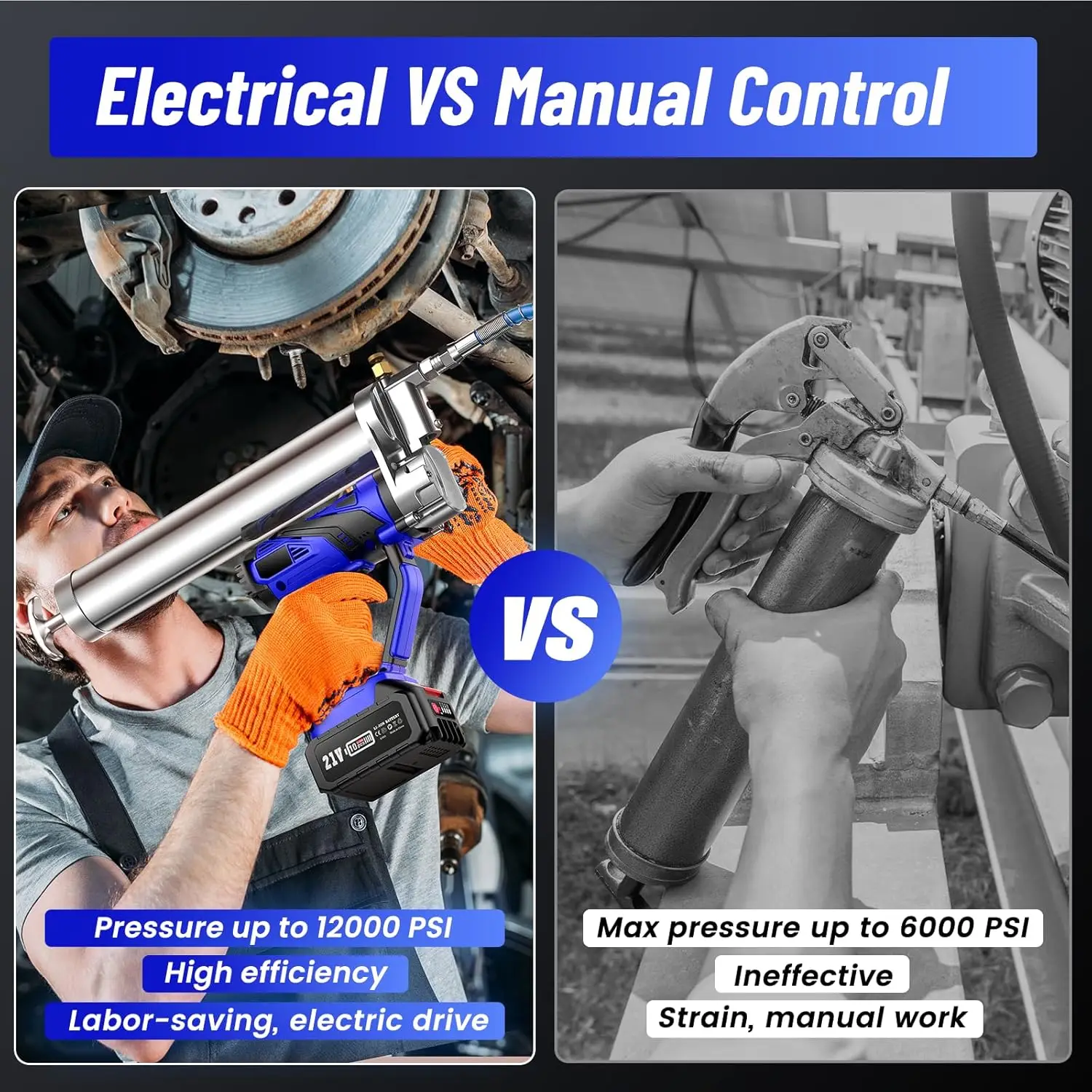 Taskstar 12000PSI أنابيب ضغط الشحوم الكهربائية ث/متغير السرعة الكهربائية الشحوم بندقية سيارة زيت تشحيم صيانة أدوات كهربائية