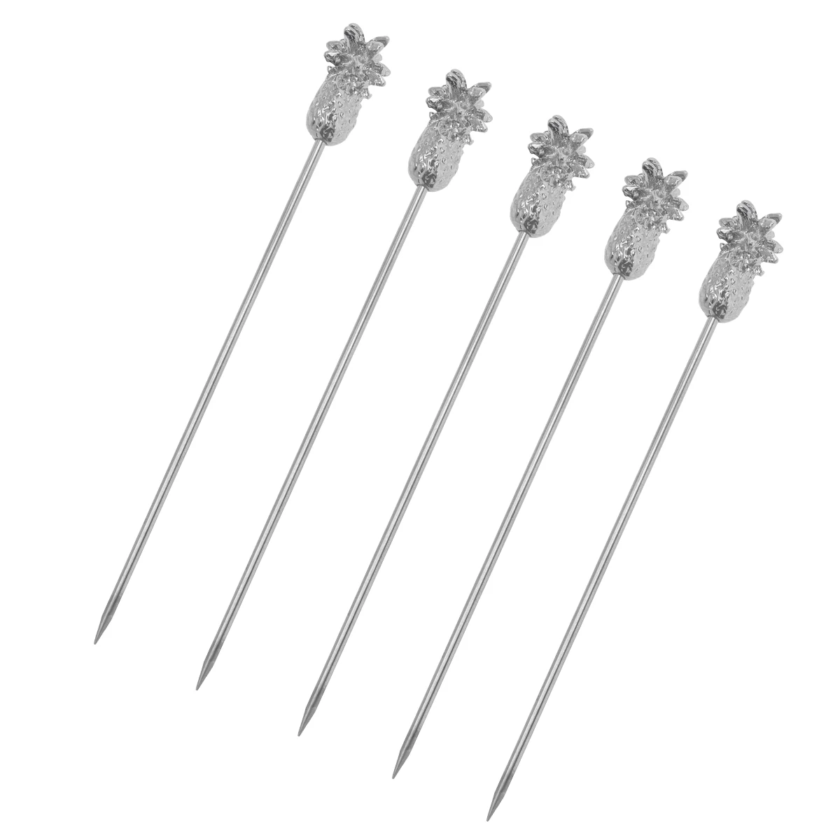 

5 Pcs Stainless Steel Fruit Forks Reusable Cocktail Picks Salad Forks Pineapple H Bar Party