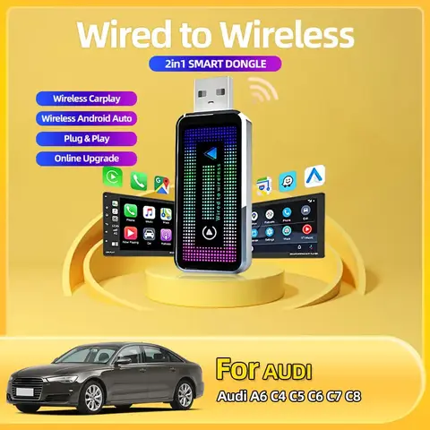 CarPlay 어댑터 플러그 앤 플레이 Apple CarPlay Box 안드로이드 자동 화면 빠른 연결 BT 연결 Audi A6 C4 C5 C6 C7 C8 용 OTA 업그레이드