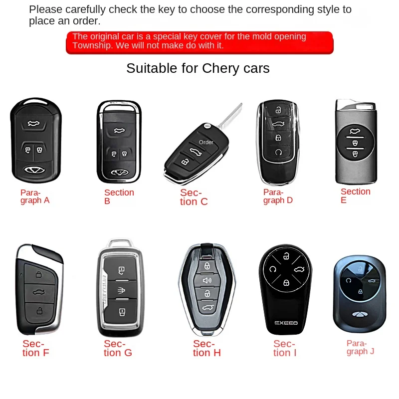 Fit for chery Zinc Alloy car key cover case cover Omoda 5 C5 Tigo 7 8 Pro Max  Arrizo 5 Plus jaecoo Tiggo 8Pro 7Plus Arrizo8