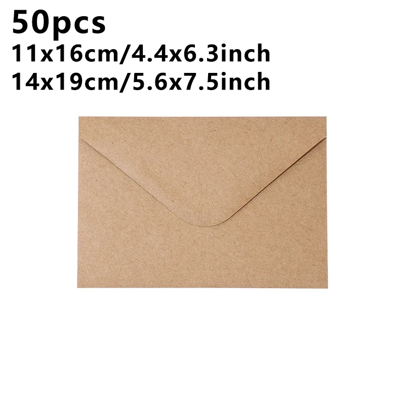 50 szt. kopert 19x14 cm na ślub, samoprzylepne, papier kraft 120g, zaproszenia, artykuły papiernicze dla małych firm, torba do przechowywania — zdjęcie produktu 3