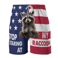 Procyon Lotor 3D Printed Beach Shorts Funny Animal Raccoon Graphic Short Pants For Men Clothes Casual Hip Hop Trunks Kids Tops