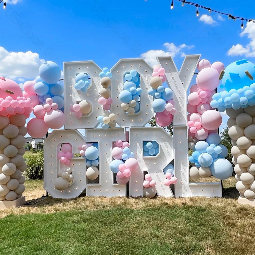 2.4FT Letters Balloons Frame Mosaic Large Letters A-Z Balloons Filling Box for Birthday Baby Shower Wedding Backdrop Decoration