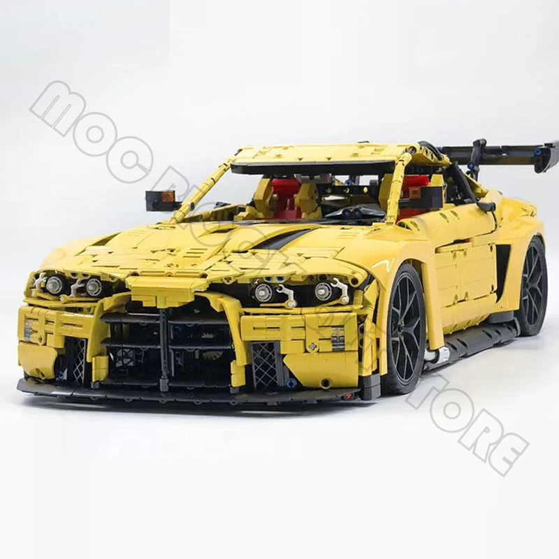 High-Tech Power Speed M4 Track Racing Car Model Yellow GT Hypercar JD040 Building Block Brick Children MOC Toys Boy Gifts