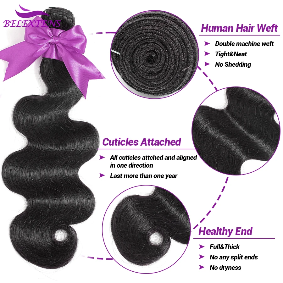 12A Körperwelle Bundles Menschliches Haar Bundles 100% Menschliches Haar Spinnt 12-32 zoll Körperwelle Haarverlängerungen Brasilianisches Rohes Haar Bundles – Detail 4