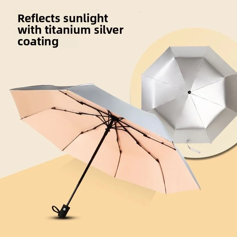 

Auatic Titanium Silver Sunade Umbrella Women's Faionable Sun And Rain Dual-use UV Protection Advertising Logo Umbrella