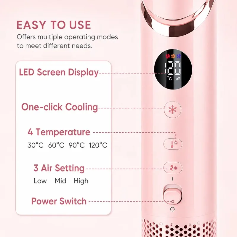 8 in 1 Professional Hairstylist High Speed Brushless Multifunctional Hair Dryer Set Automatic Hair Curler Hot Air Brush Ion Hair