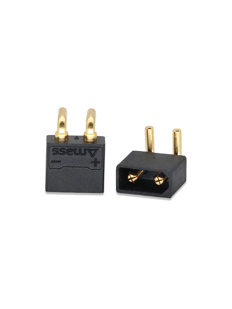 

XT30PW-M36 Male Gold-plated Aircraft Model Power Plug Socket Connector Bent Foot Horizontal Solder Plate AMASS