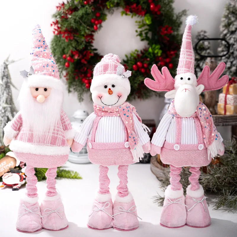

Christmas Decorations Figurines Santa Claus Snowmen Reindeer Xmas Tree Ornaments Window Displays Children's New Year Presents
