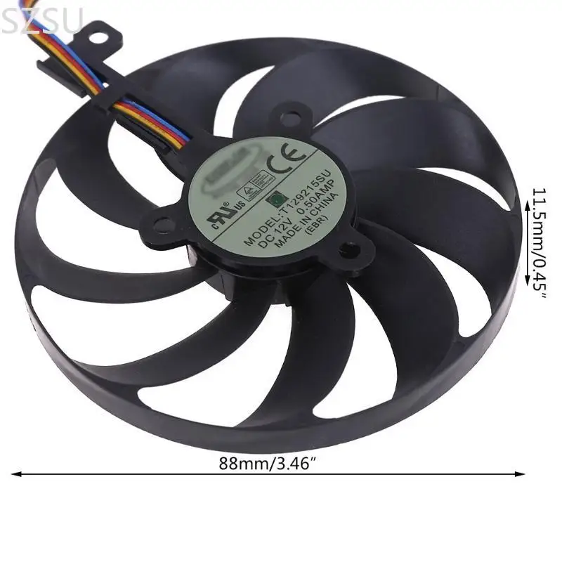 SZSU T129215SU Computer Graphics Card Fan Graphic 4/6/7Pin 12V 88mm