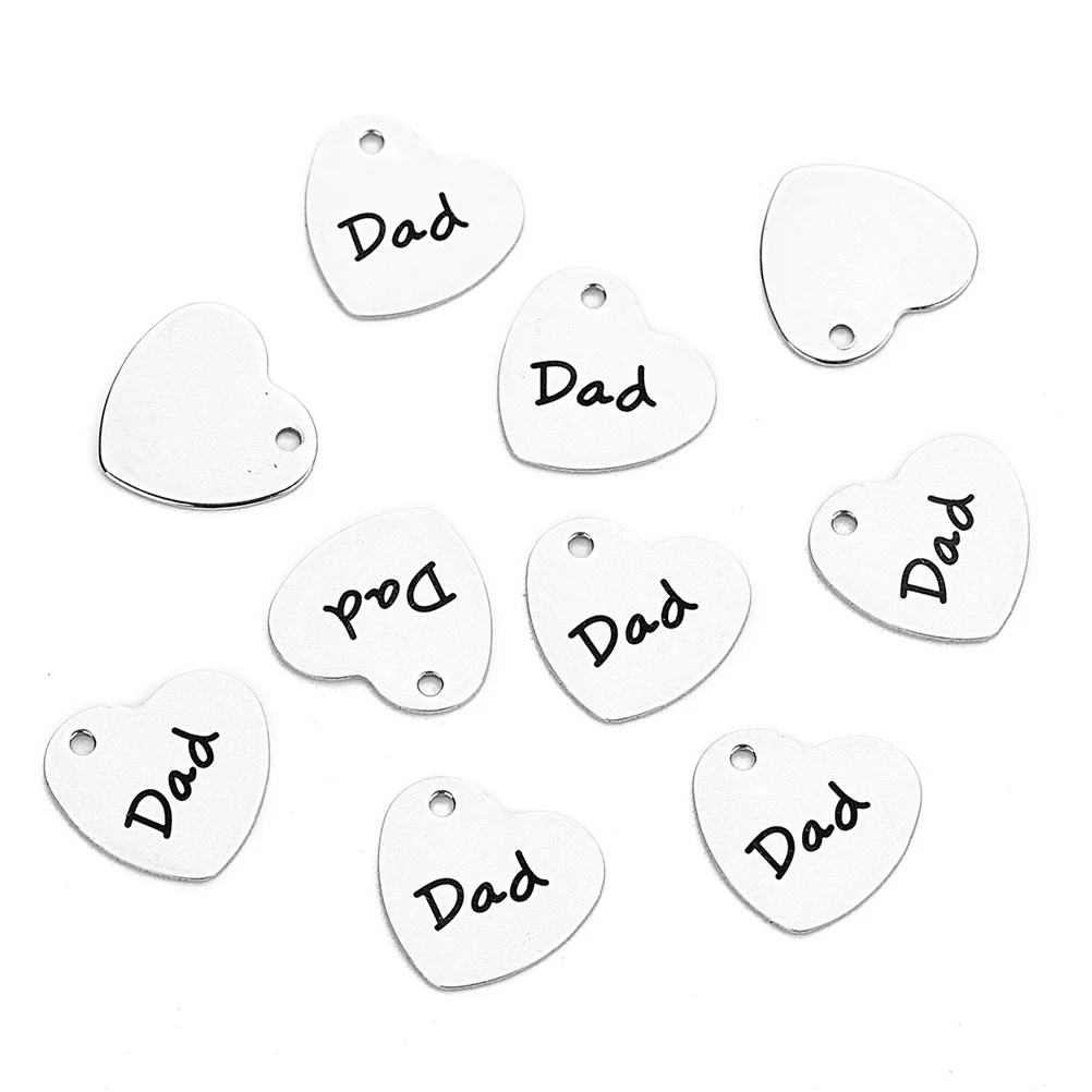 

10pcs Stainless Steel Pendant DIY Jewelry Accessories Heart Shaped Necklace Bracelet Earring Craft Supplies Durable Elegant