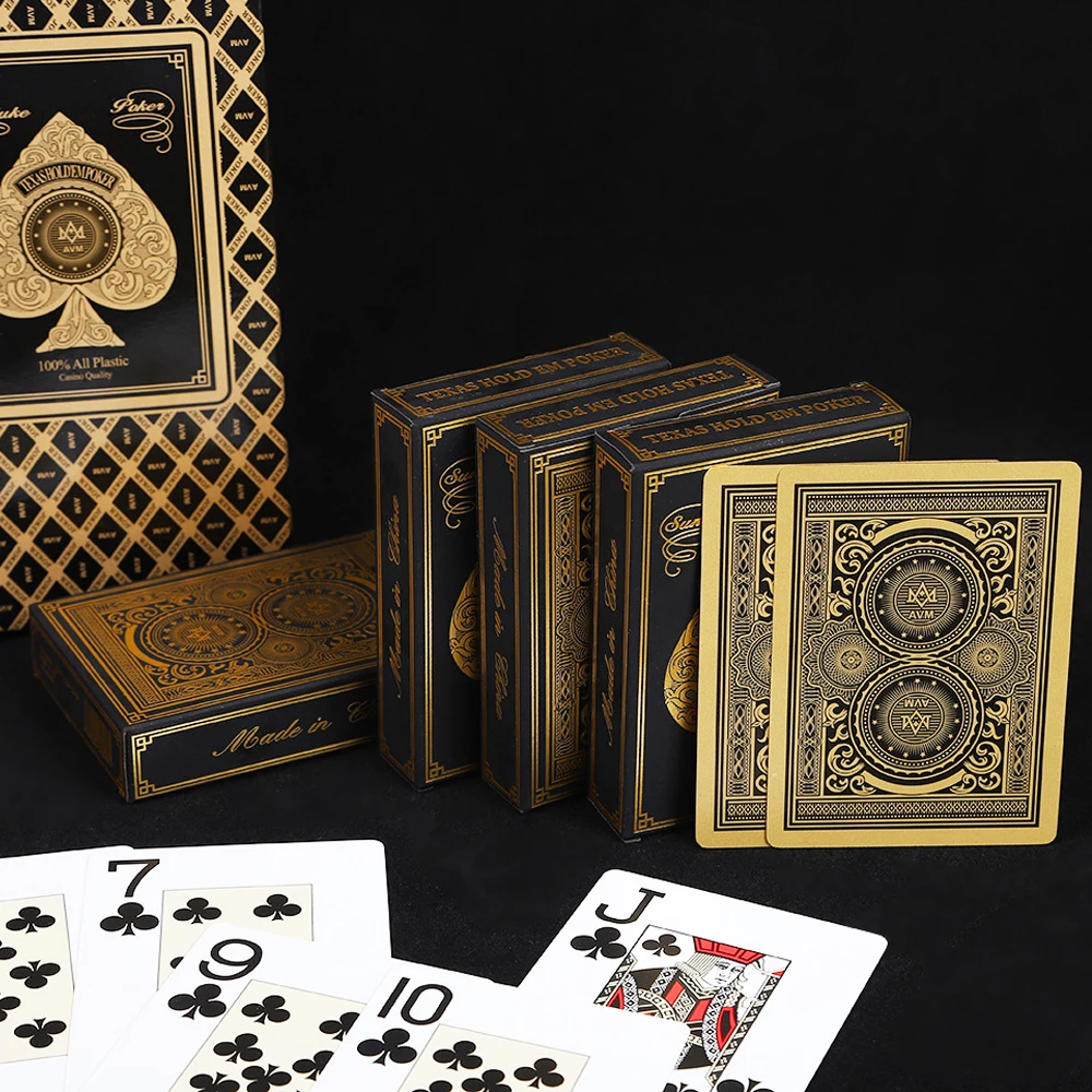 أوراق لعب بحافة ذهبية أو فضة ، مؤشر قياسي ، شخصية كبيرة ، ألعاب طاولة ، بوكر إبداعي ، بولي كلوريد الفينيل ، تكساس هولدم #2