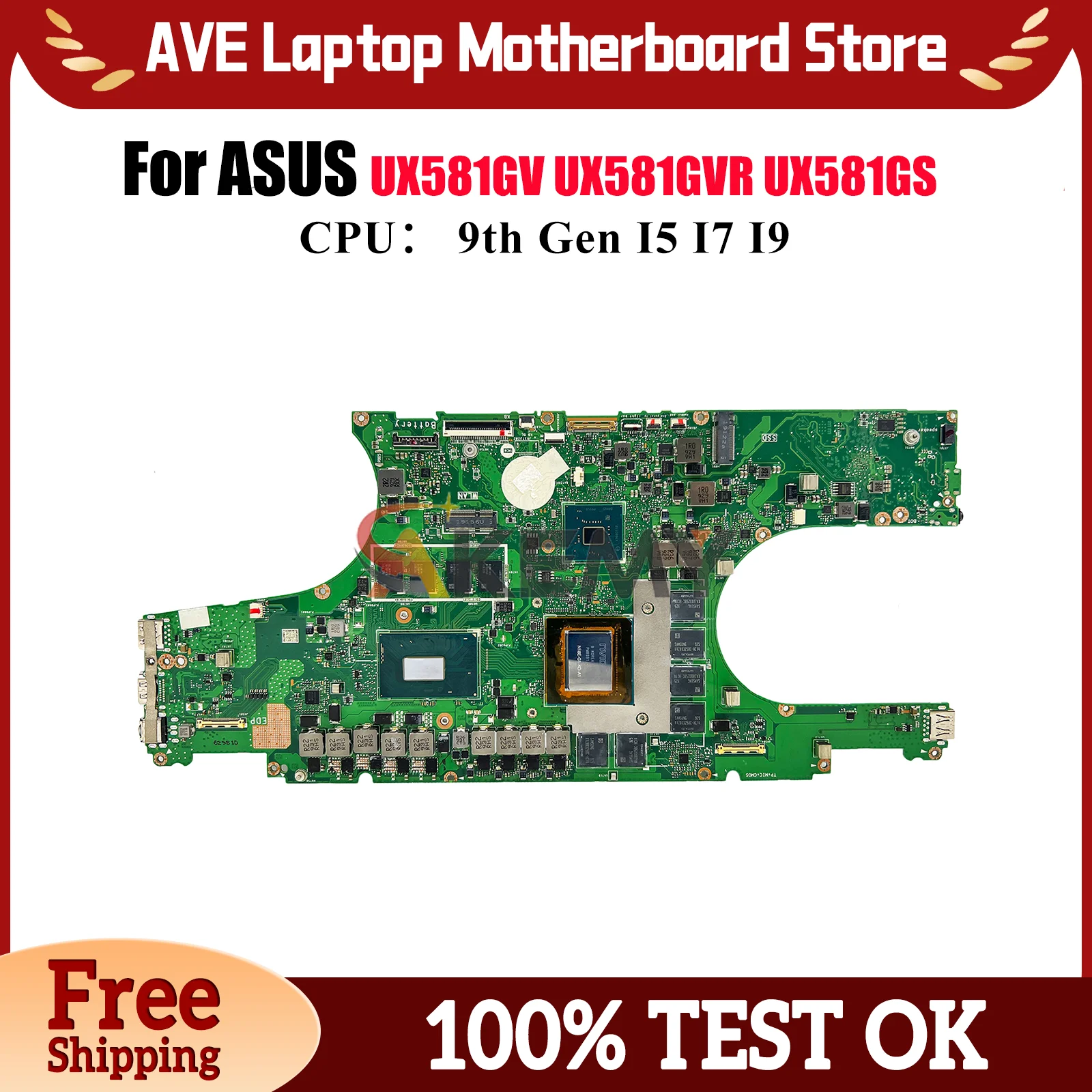

UX581GV Материнская плата для ноутбука ASUS ZenBook UX581GV VM581L UX581GVR UM581L UX581 UX581GS Материнская плата для ноутбука с процессором I5 I7 I9