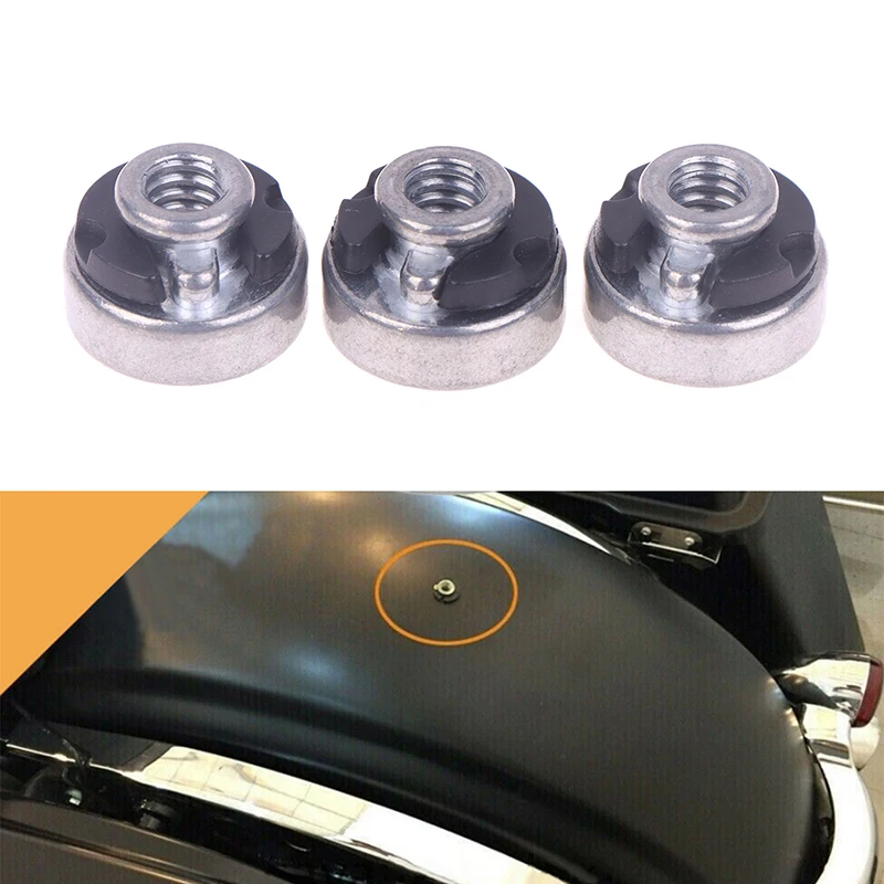 

Motorcycle Rear Seat 1/4"-20 Threaded Nut Kit With Retaining Clip Mount Nut Bolt