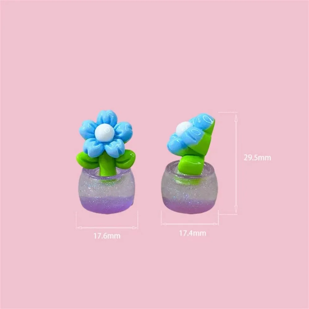 10pcs DIY Luminous Flower Potted Glow Decor Toys Resin Micro Landscape Landscape Decoration Desktop Mini Simulation Plants Car