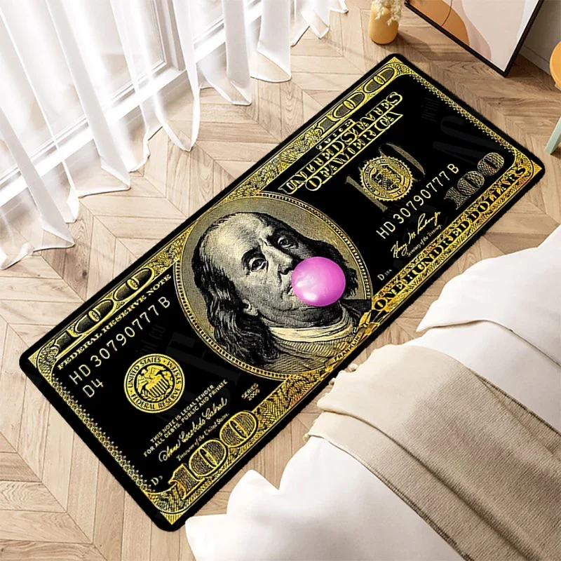 Soft Door Mat Funny Pink Dollar Franklin Bubble Home Decoration House Bedroom Carpet Bathroom Bath Rug Kitchen Floor Mat