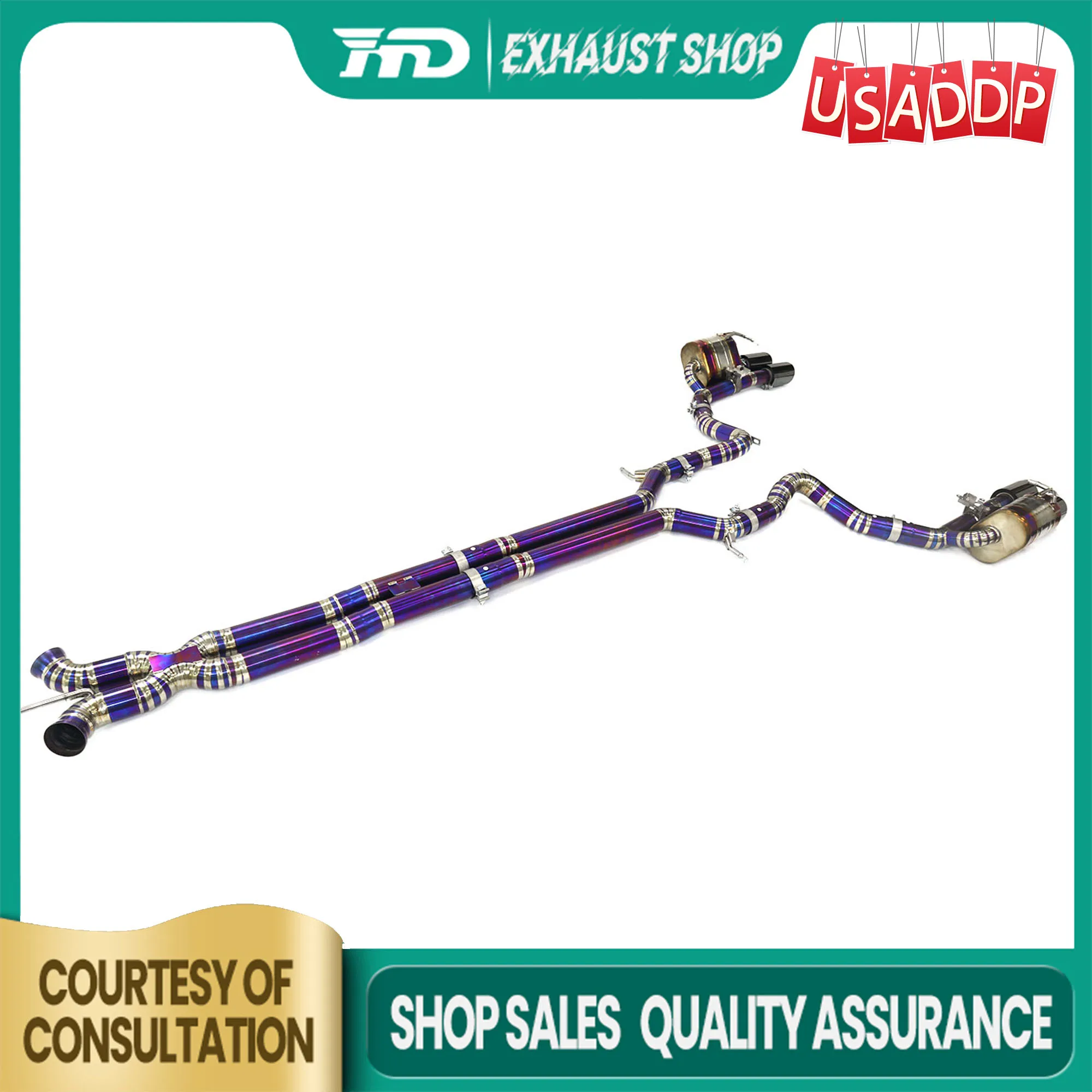 

Exhaust system for Porsche Panamera Turbo 971 4.0T Catback OEM valve Muffler Tips Ti High quality