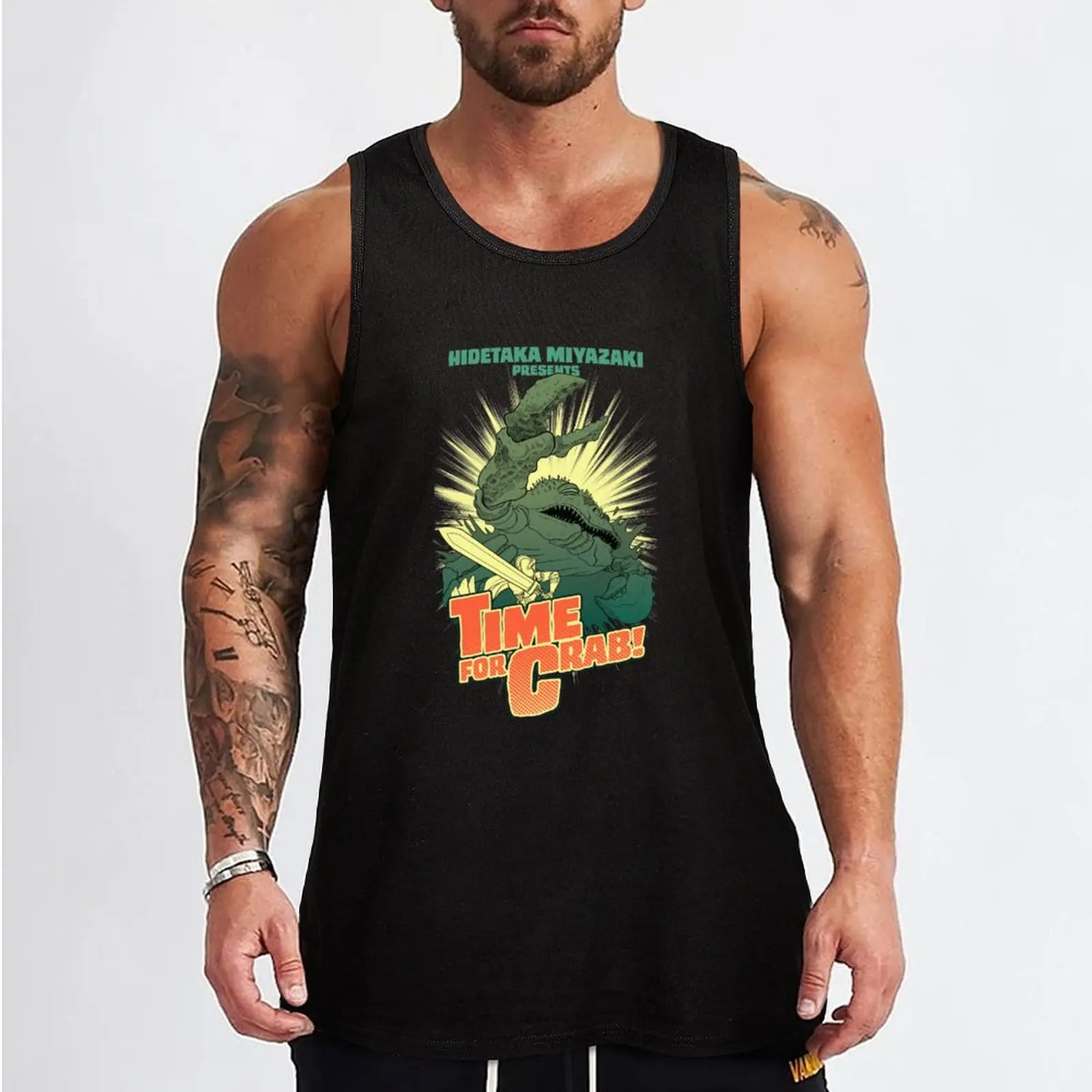 Time for Crab Tank Top bodybuilding t shirt Fitness men clothing
