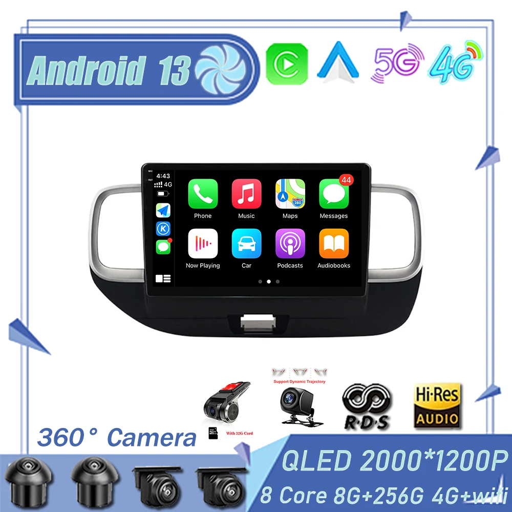 

9" Android 13 Car Radio Multimedia Video Player Navigation GPS Carplay Head Unit For Hyundai Venue RHD 2019 - 2021