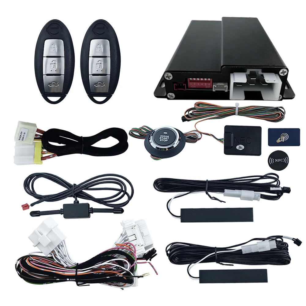 

12V OBD Starter System PKE Keyless Entry Remote Starter Car Alarm System for Nissan Qashqai X-Trail Plug and Play Easy Install