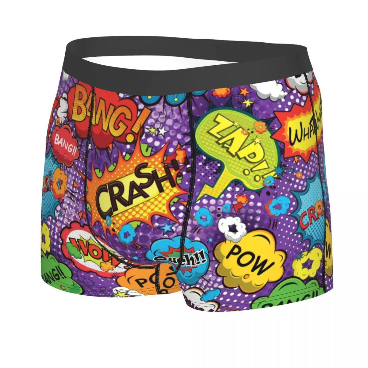 Custom Male Fashion Comic Speech Bubbles Design Underwear Boxer Briefs Men Soft Shorts Panties Underpants