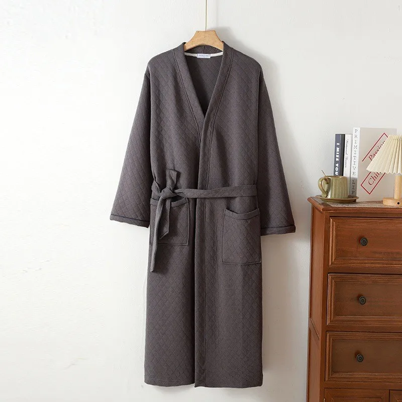 الخريف الشتاء النساء القطن الدافئ مع حشو رداء السيدات البشكير الإناث طويلة الأكمام روب للنوم الجلباب ملابس منزلية بسيطة