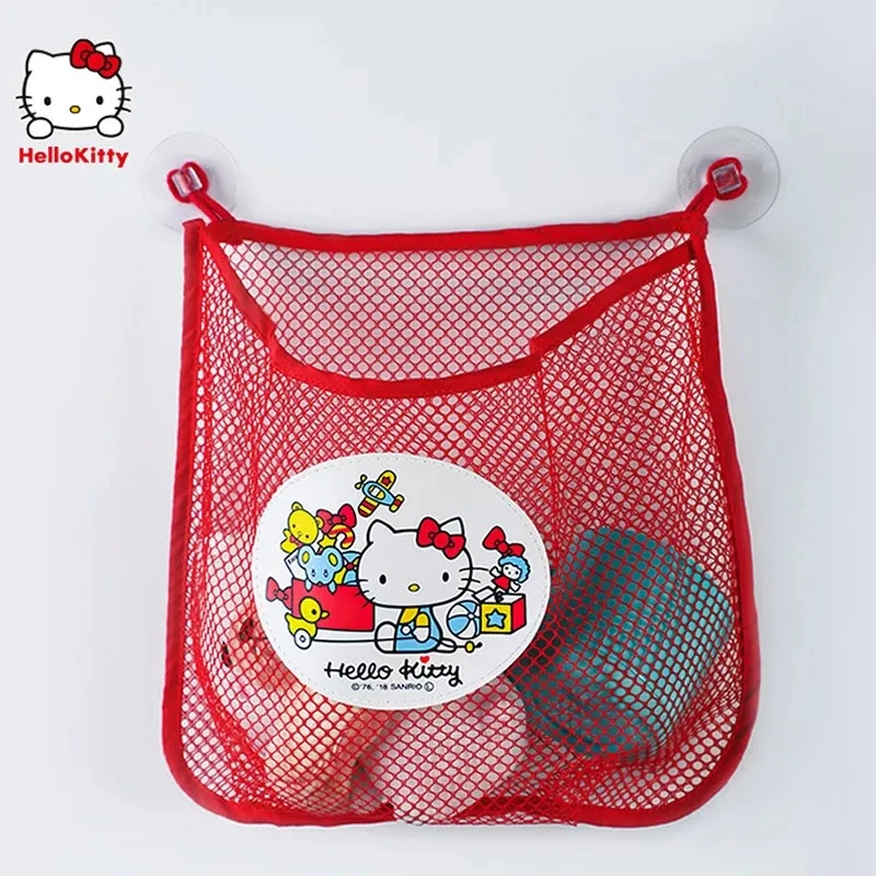 

Sanrio Hello Kitty Mesh Organizer Cartoon Hanging Wall Storage Bags Girls Home Kid Bath Toy Sundries Organizer Storage Basket