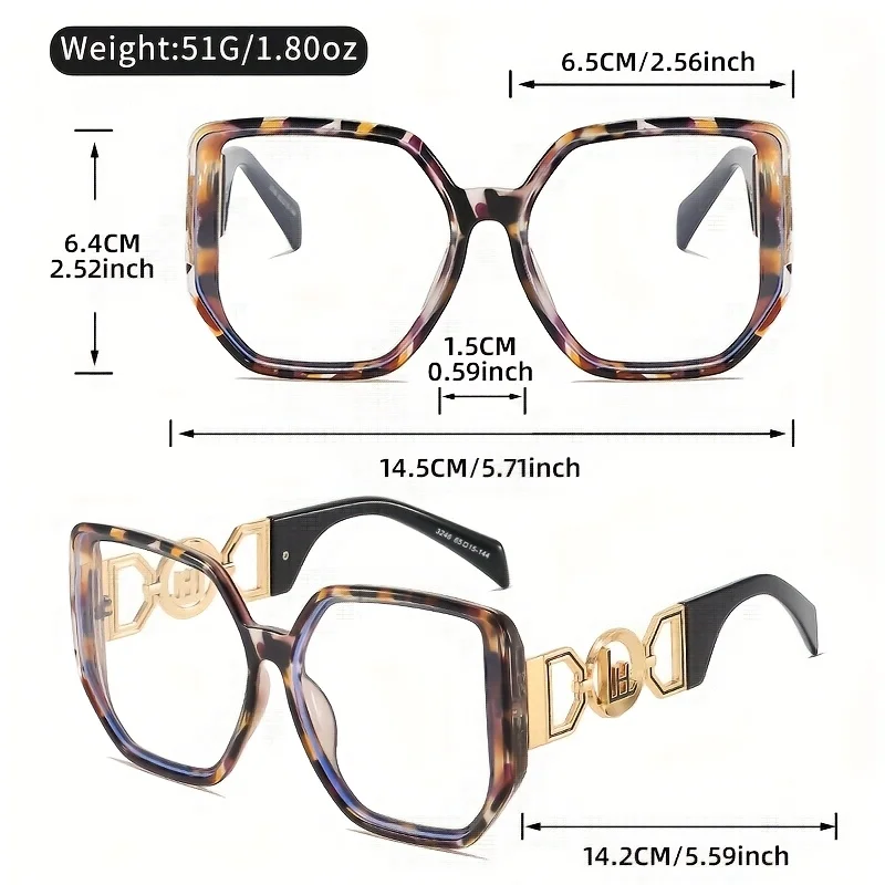 نظارات شمسية جديدة كبيرة الحجم مربعة مضادة للضوء الأزرق، تصميم فاخر بطباعة الفهد، نظارات للجنسين تناسب الجميع