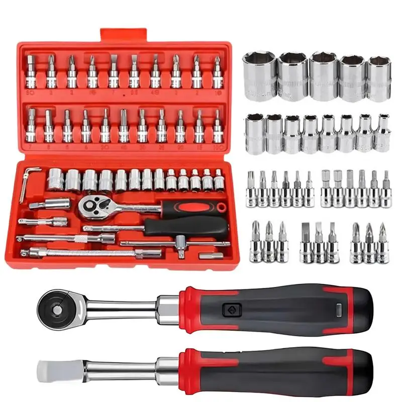 

Tool Set Mechanics Kit Auto Repair Tool Set Auto Repair Tool Box Portable Mechanics Hand Tool Set for Home Dorm Apartment