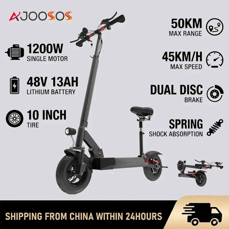 

Dual Shock Apsorption Electric Scooter 48V 1200W Powerful Rear Motor Scooter Electric 60KM/H Maximum Speed E Scooter for Adults