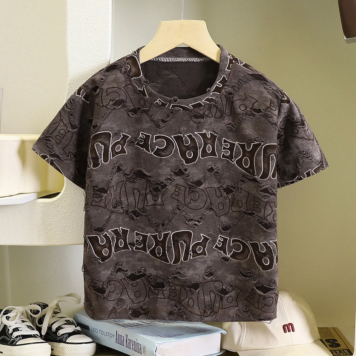 2-14T summer children kids boys girls fashion hole short sleeve T shirt