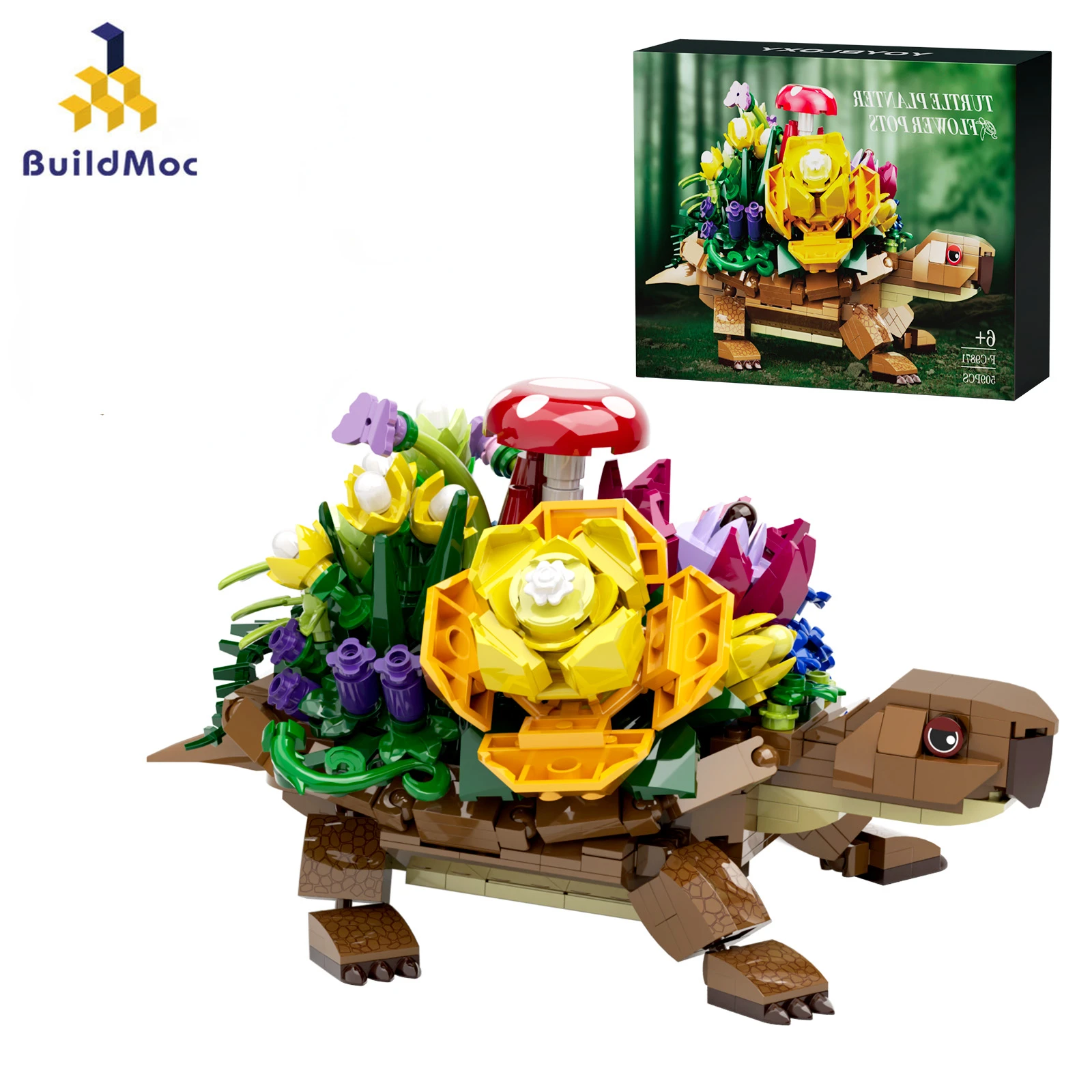 510pcs Turtle Planter Flower Pots Model Kit Animal Planter Building Blocks Flower Pots Bricks Toys for Children Birthday Gifts