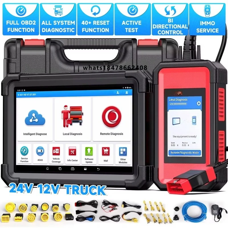 

X431 V+ SmartLink HD Heavy Duty Truck Diagnostic Tool IMMO Bi-directional ECU Coding All System EOBD OBD2 Car Scanner
