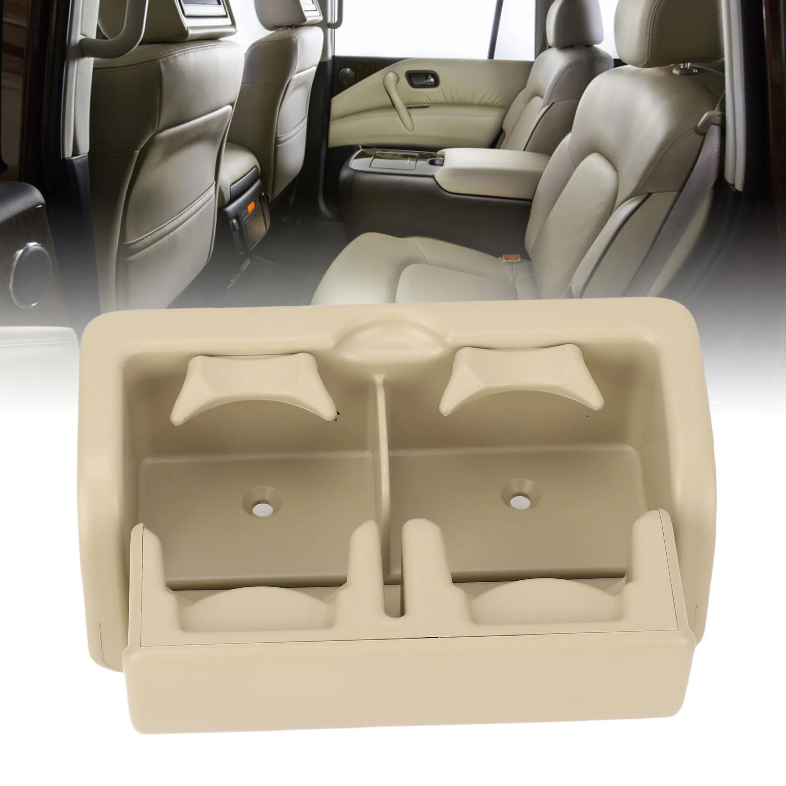 Rear Seat Armrest Cup Holder Prevent Spill Stable Structure Easy Access 88741 1LK3D Replacement for Nissan QX56 QX80 Armada