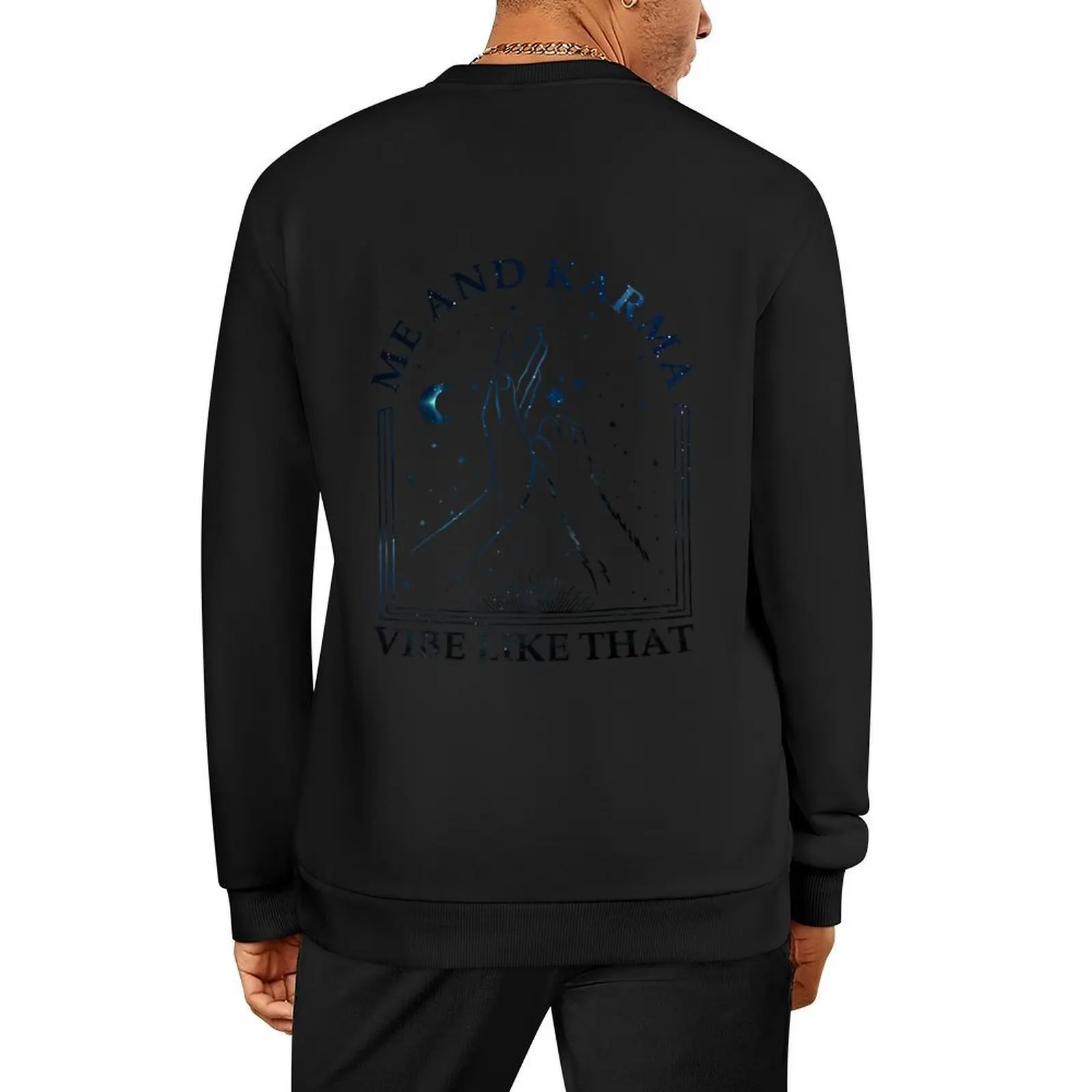 

Me And Karma Vibe Like That Karma Handshake Cat Pullover men's winter sweater men wear sports sweatshirt man